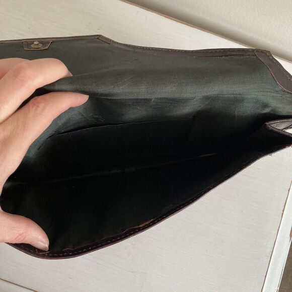 Larella Vintage Handmade Leather Clutch Hand Painted Indian Batik Indonesian - Picture 6 of 7